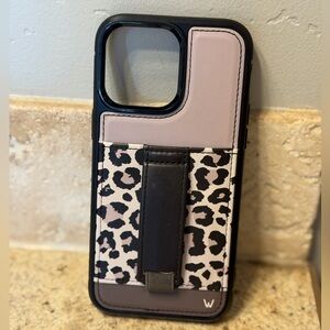 Wild Leopard Pattern Phone Case with Stand - Black and Cream